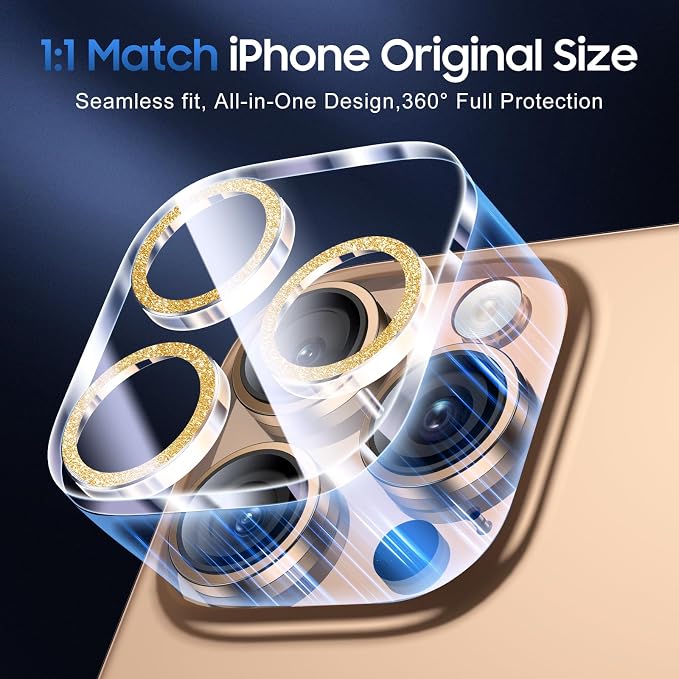 UniqueMe for 3 Pack iPhone 16 Pro/iPhone 16 Pro Max Camera Lens Protector - Image 5