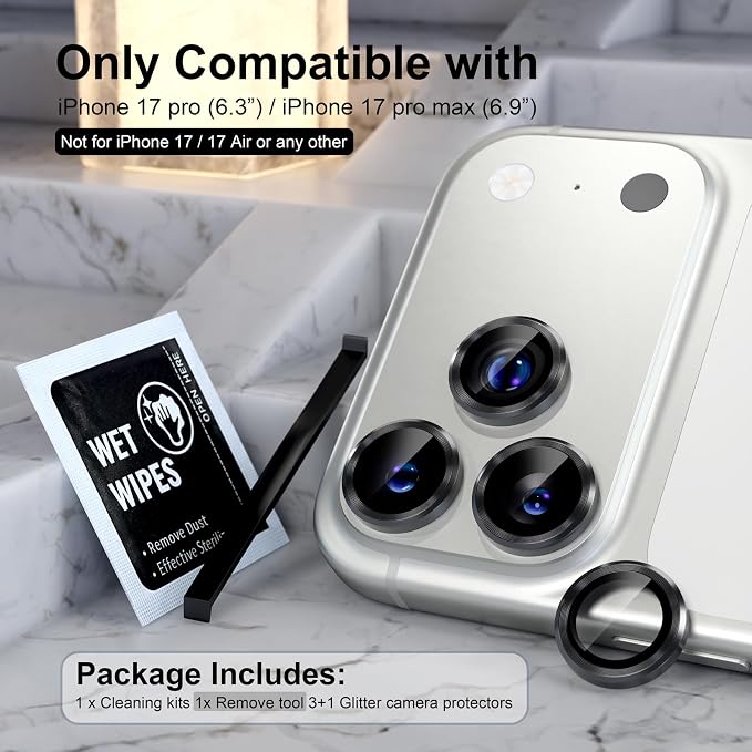 Choiche Compatible for iPhone 17 Pro/iPhone 17 Pro Max Camera Lens Protector - Image 2