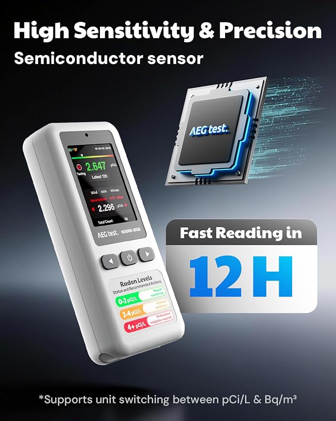 HOUND-1011S Portable Radon Detector, High-Accuracy Sensor - Image 2