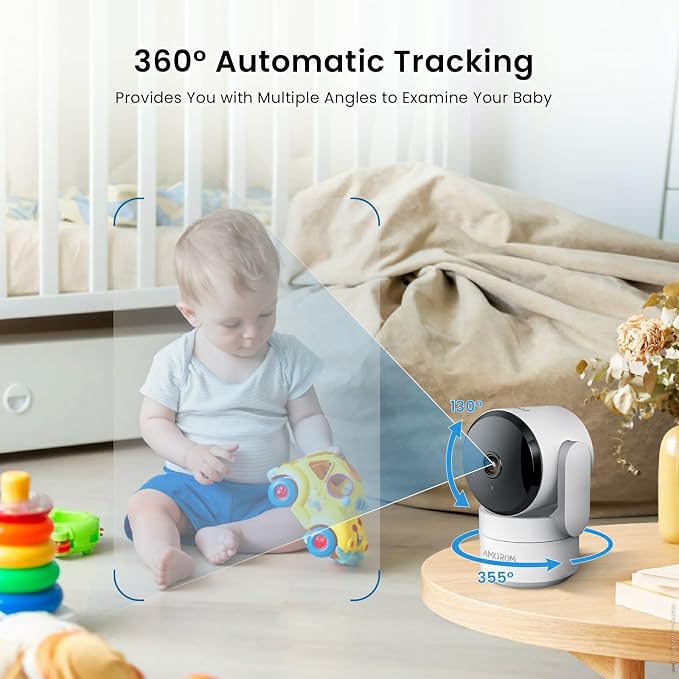 AMOROM 2 Pack 2K Indoor Security Camera Wireless, 360° Pan-Tilt Wi-Fi Pet/Baby - Image 4