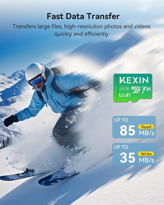 KEXIN 64GB Micro SD Card with Adapter - Image 3