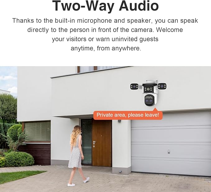 EVERSECU 10x Hybrid Zoom Quad Lens WiFi PTZ Security Camera, Triple Cameras in - Image 7