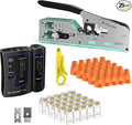 VCELINK RJ45 Crimp Tool Kit for CAT7/6A/6/5E/5, Upgraded Network Tool Set by VCELINK