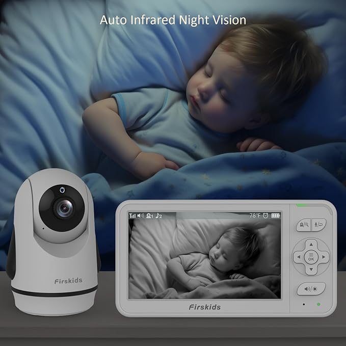 5" Baby Monitor with Camera and Audio, No WiFi Travel Baby Monitor, Pan Tilt - Image 7