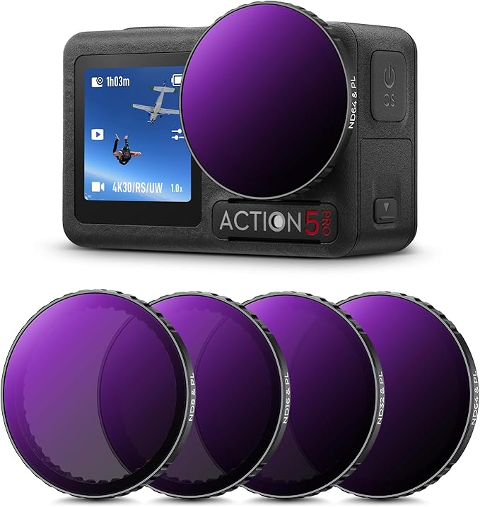 K&F CONCEPT 4 Pack Push-in Fit ND/PL Filter Kit Compatible by KFCONCEPT