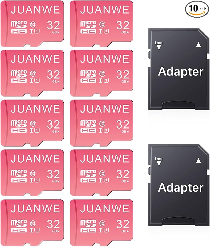 JUANWE 32GB Micro SD Cards 10 Pack Memory Card, SDHC High-Speed U1 SD Card by JUANWE