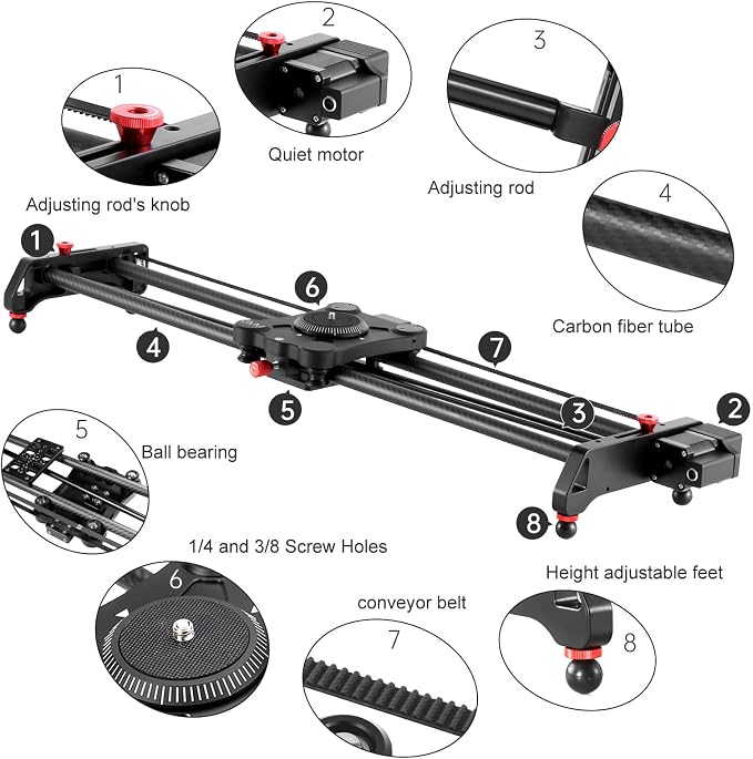 GVM Carbon Fiber Motorized Camera Slider - Image 5