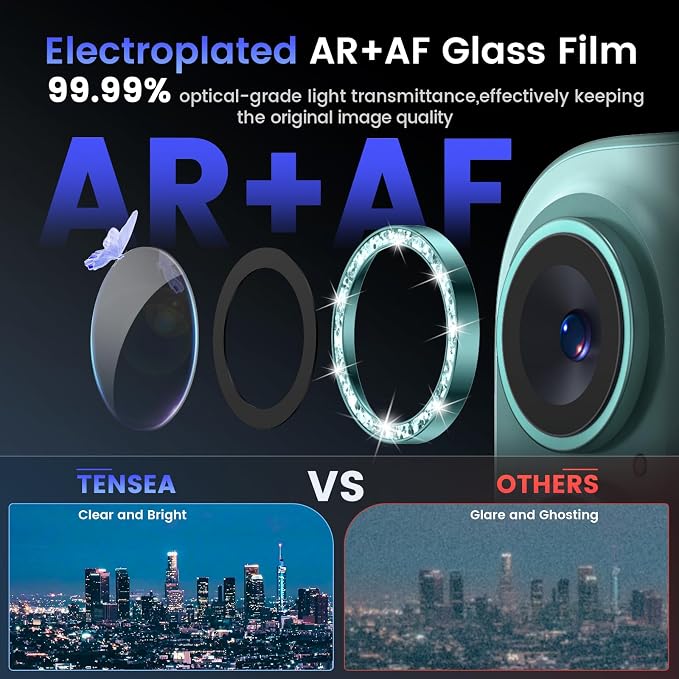 Tensea for iPhone 16 / iPhone 16 Plus Camera Lens Protector, 9H Tempered Glass - Image 3