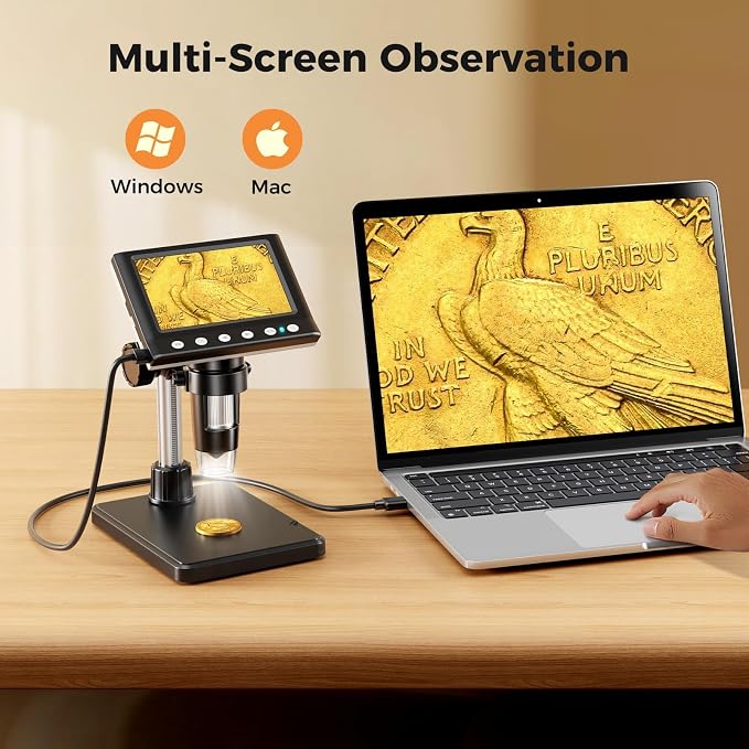 4.3 Inch LCD Digital Coin Microscope, 1000X USB Magnifier - Image 5