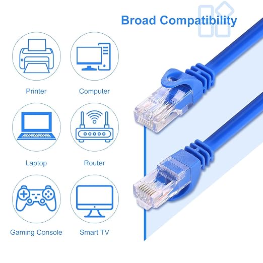 CAT 6 Ethernet Cable 50 FT, Indoor High-Speed 10Gbps Snagless Long CAT6 50 FT - Image 5