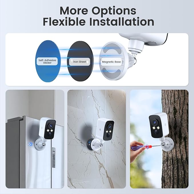 Security Camera Wireless Outdoor, 2.4G WiFi, Battery & Solar Powered, Free - Image 8