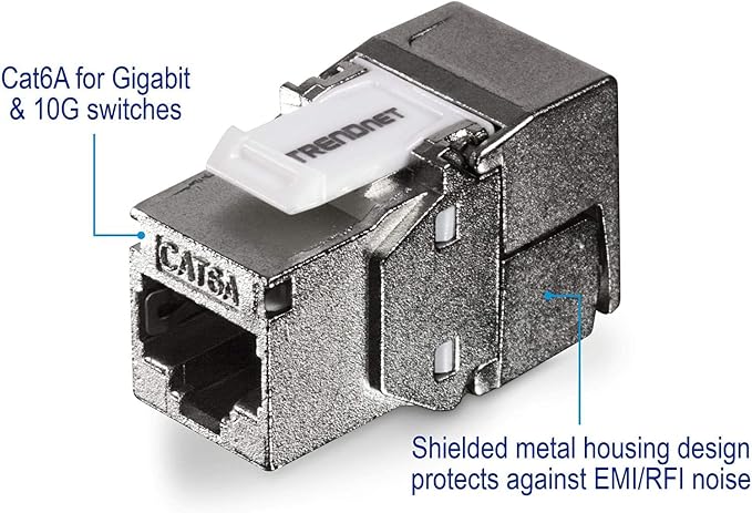 TRENDnet Shielded Cat6A RJ45 Keystone Jack 6-Pack Bundle, Use - Image 7
