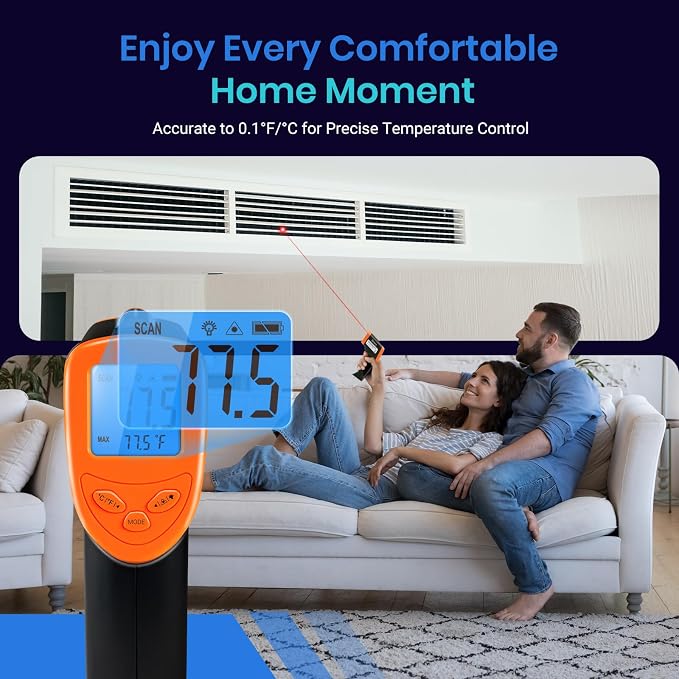 Etekcity Infrared Thermometer Laser Temperature Gun 1080, -58°F~ 1130°F - Image 4