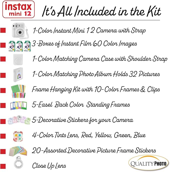 Fujifilm Instax Mini 12 Instant Camera + 60 Photo Prints + Quality Photo Value - Image 3