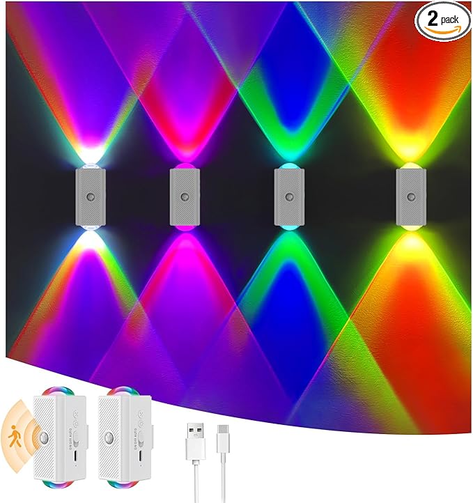 easuntec Motion Sensor Rechargeable Night Light Color Changing, 8 Colors Sunset by easuntec