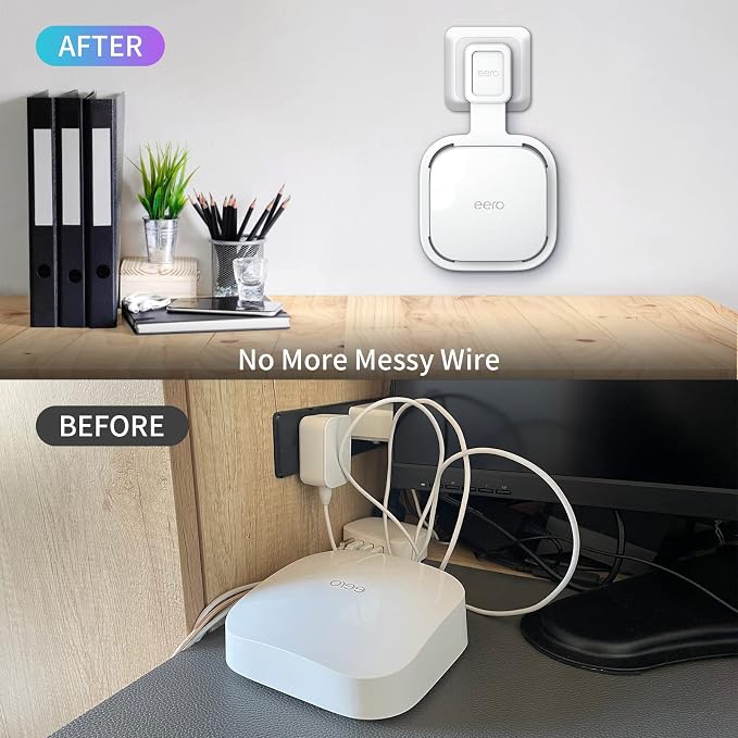 Wall Mount Holder for eero Pro 6e/6 Mesh Wi-Fi System, Outlet Wall Mount Stand - Image 3