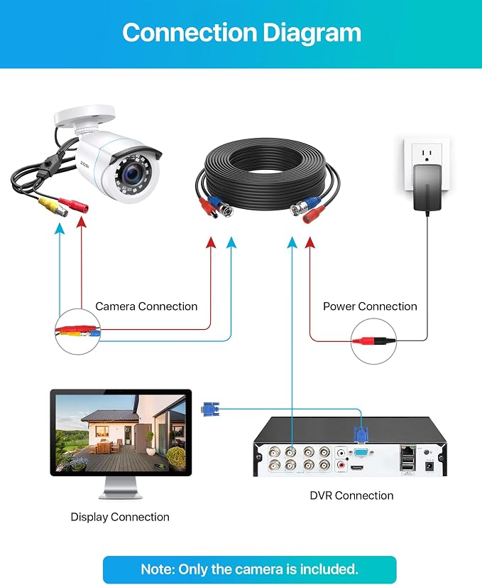 ZOSI 2MP 1080p HD Security Camera Outdoor Indoor 1920TVL, 80ft Night Vision - Image 6