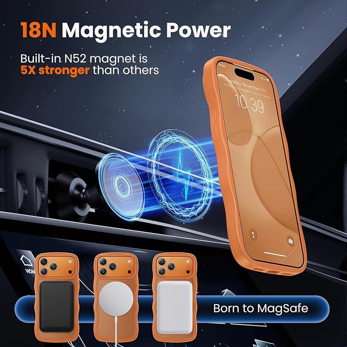 toushion for iPhone 17 Pro Max Case Cute Orange, Fits MagSafe, Matte Skin - Image 5