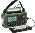 NOAA Emergency Radio with Auto Weather Alerts - 12000mAh Solar Hand Crank by PPLEE