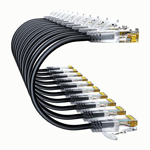Cat6a Patch Cables 10ft Slim, Cat6 Ethernet Patch Cable Pure Copper, Flexible by 10Gsupxsel