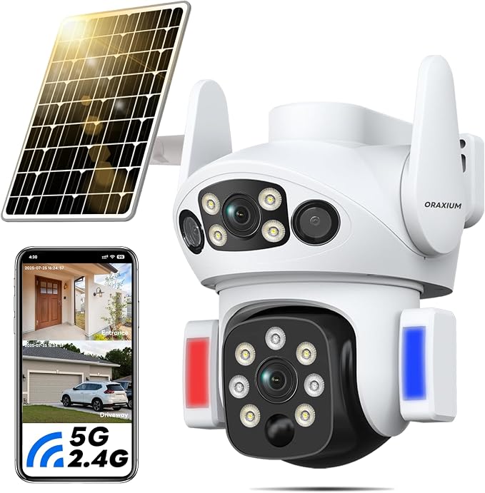 Solar Camera Outdoor Wireless, Dual Lens Security Camera by Unknown