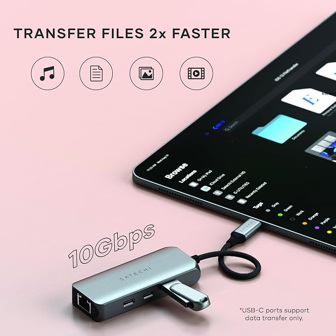 Satechi USB C Ethernet Adapter 2.5 Gigabit, 4 in 1 USB C Network Adapter - Image 4