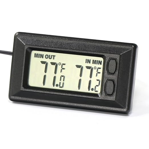 Smart Digital Car Thermometer for Interior & Exterior Use, Dual Display by Timloon