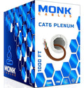 MONK CABLES | CAT6 Plenum Cable 1000ft | UTP, 550MHz | DSX-8000 Certified | by MONKCABLES