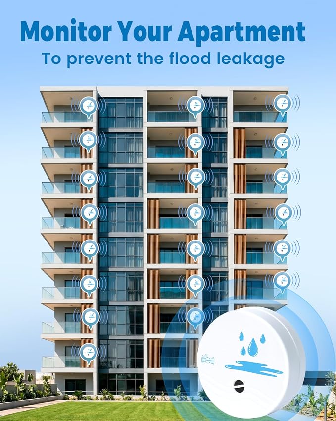 8 Pack Water Leak Detectors for Home, 100dB Waterproof Water Sensor Alarm Leak - Image 8