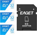 EAGET 3-Pack 32GB TF Memory Card Up to 100MB/s Read 30MB/s Write by EAGET