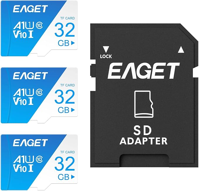 EAGET 3-Pack 32GB TF Memory Card Up to 100MB/s Read 30MB/s Write by EAGET