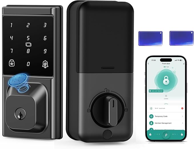 Smart Deadbolt Lock, Keyless Entry Door Lock, Fingerprint, Electronic by IBLOGSmartDoorLock