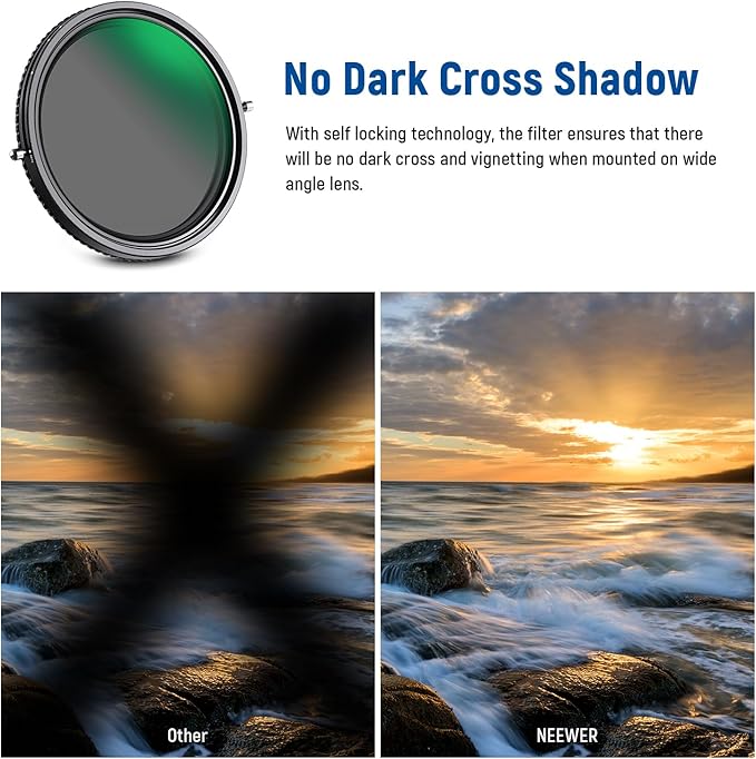 NEEWER 2 in 1 72mm Variable ND Filter ND2–ND32&CPL Filter No X Cross/30 Layer - Image 4