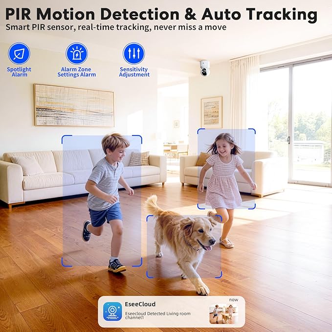 Noonkey Battery Powered Wireless Indoor Security Camera, 4MP HD Pan/Tilt Pet - Image 5