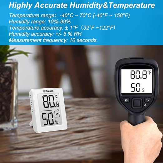 Geevon Indoor Thermometer Room Temperature Monitor, 3 Pack Temperature Humidity - Image 4