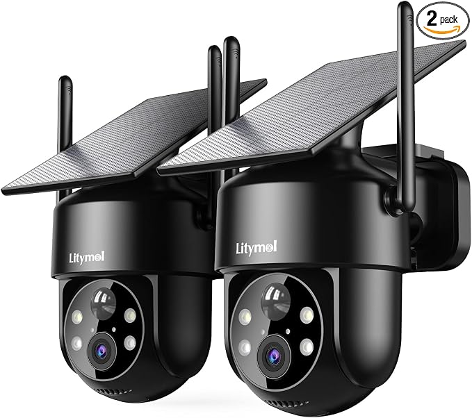 LITYMOL 2K Solar Camera for Home Safety, 360° View Security Cameras Wireless by Unknown