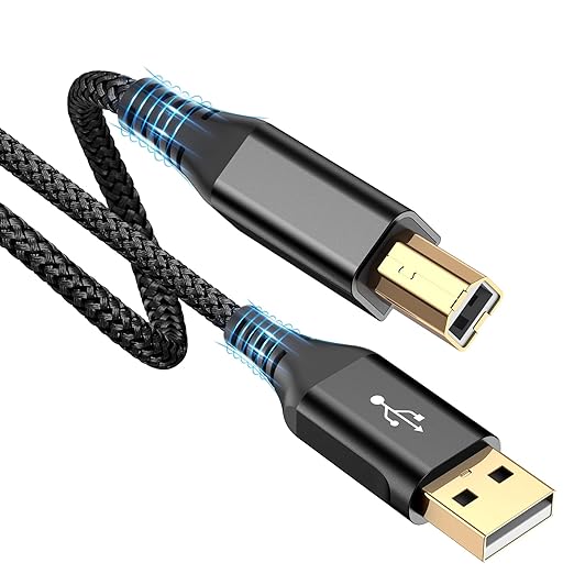 sweguard Printer Cable 15ft USB A to USB B Printer Cord High-Speed Nylon by Sweguard