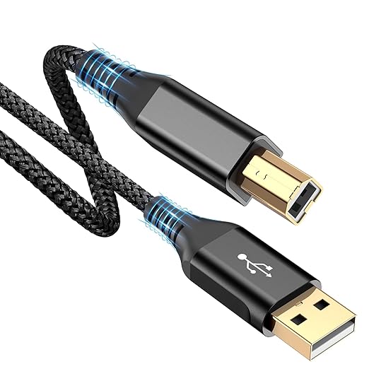 sweguard Printer Cable 10ft, USB-A to USB-B Cable, High Speed Nylon Braided by Sweguard
