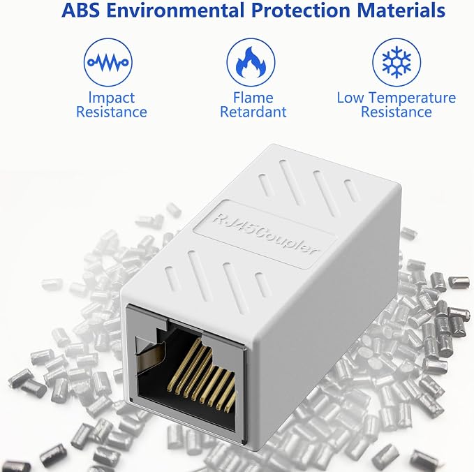 Jadaol UL Listed Shielded RJ45 Coupler, 10Gbps Gold-Plated Contacts Aluminum - Image 4