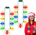 QZYL 4 Pcs Christmas Necklace, 9 LED Bulbs Christmas Light Up Necklace Bulk by QZYL
