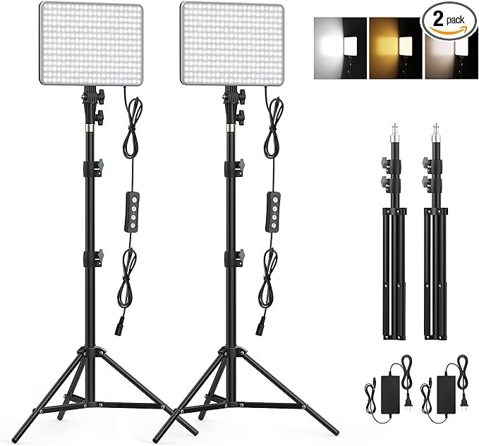 30W Upgraded Photography Lighting Kit, Anautin 2-Pack LED Video Lighting by Anautin