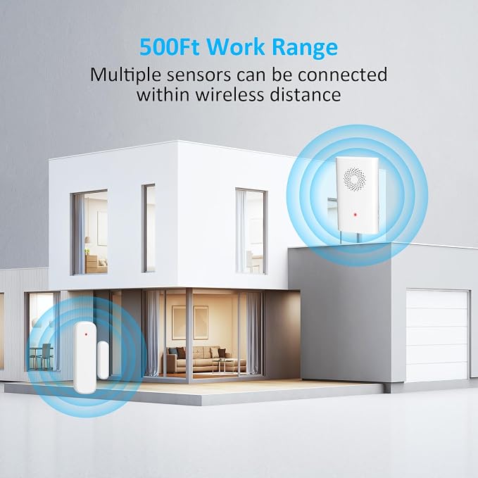Wireless Door Sensor Chime, Door Open Alarm When Entry Business/Office/Store - Image 3