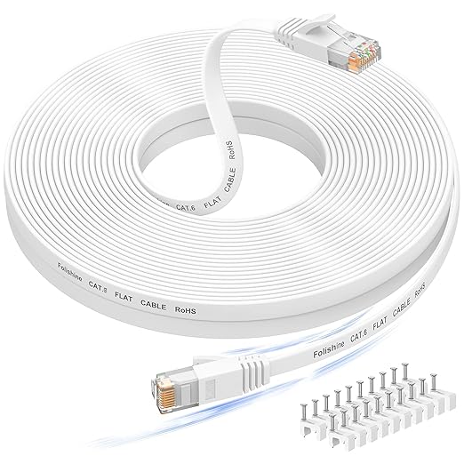 Folishine 60 ft Ethernet Cable, Cat 6e/Cat 6 Long Internet Cable by Folishine