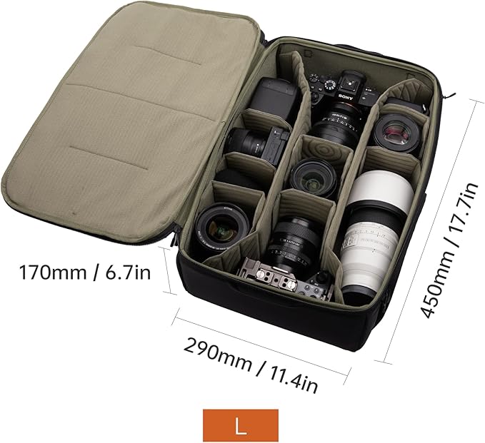 PGYTECH Large Camera Insert Bag, Waterproof Lens Pouch - Image 2