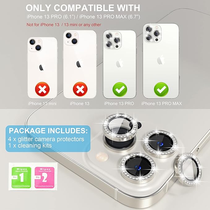 Choiche Compatible for iPhone 13 Pro/iPhone 13 Pro Max Camera Lens Protector - Image 2