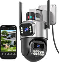 Outdoor Camera, Dual Lens PTZ 6MP Security Camera Outdoor, 6X Digital Zoom by GUOANVISION