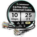 CableGeeker CAT6A Slim Ethernet Cable 25FT, 10Gbps 550MHz High Speed Network by CableGeeker