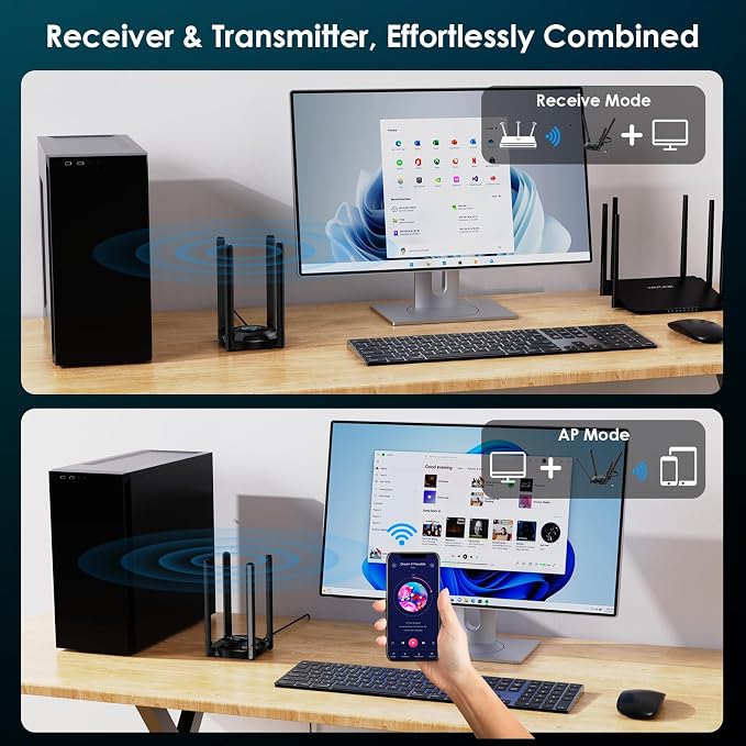USB WiFi Adapter for Desktop PC, WAVLINK Tri-Band BE6500 WiFi 7 Adapter - Image 7