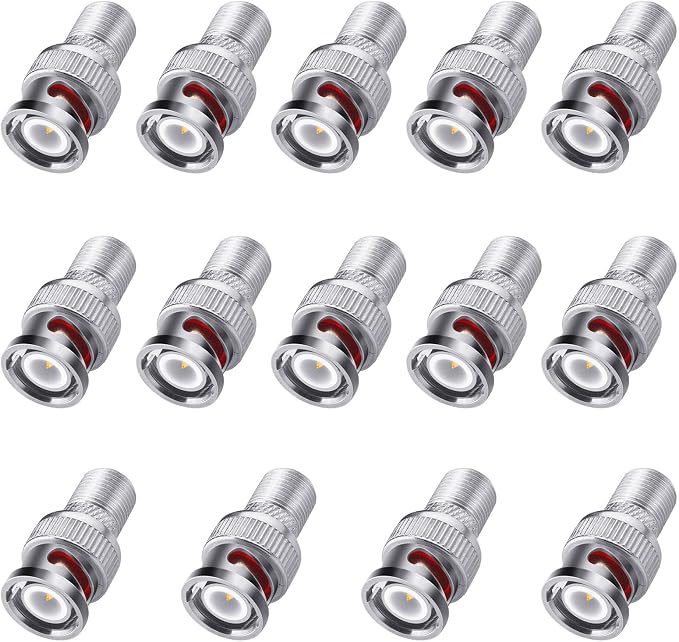 F to BNC Connector 14 Pcs BNC Male Plug to F Female Jack Coax Adapter 75 Ohm by Unknown