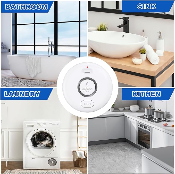 WiFi Water Leak Detectors 5 Pack, 120dB Adjustable Loud Water Leak Sensor - Image 3